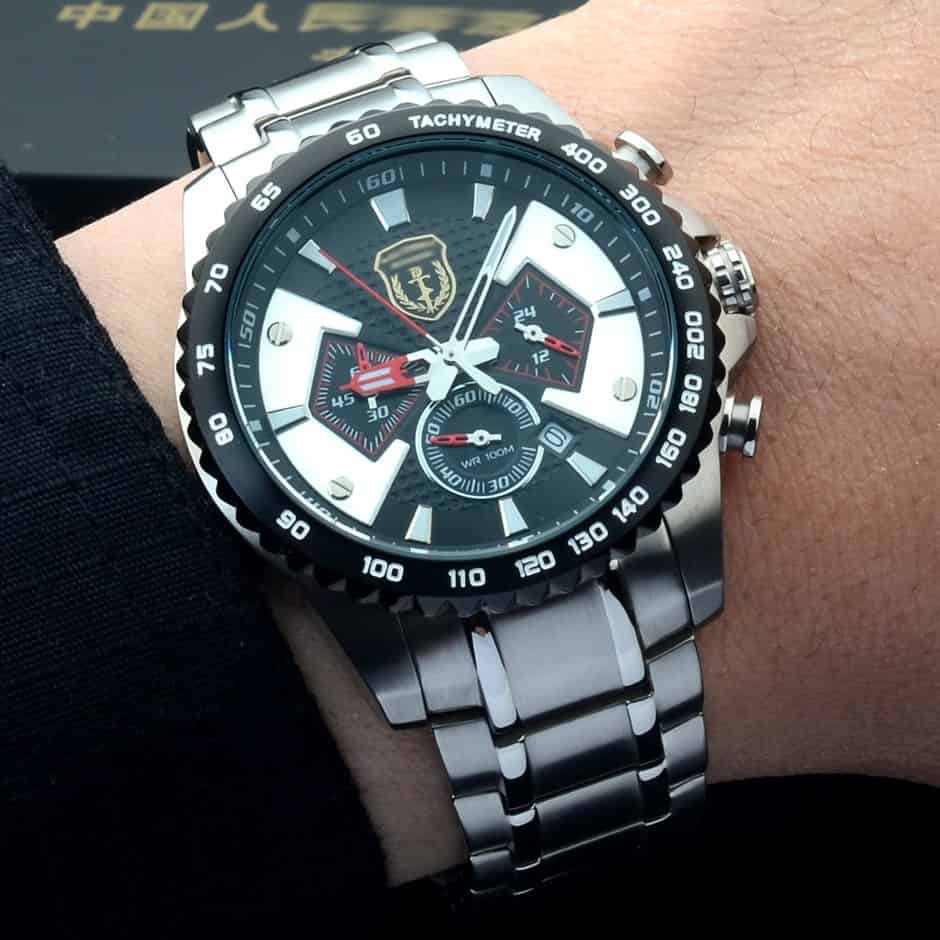 G-817型战术腕表，多功能计时码表，大面盘手表