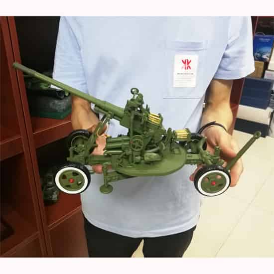 65式双37高炮模型1:30比例纯金属高仿真高炮车模型展览模型